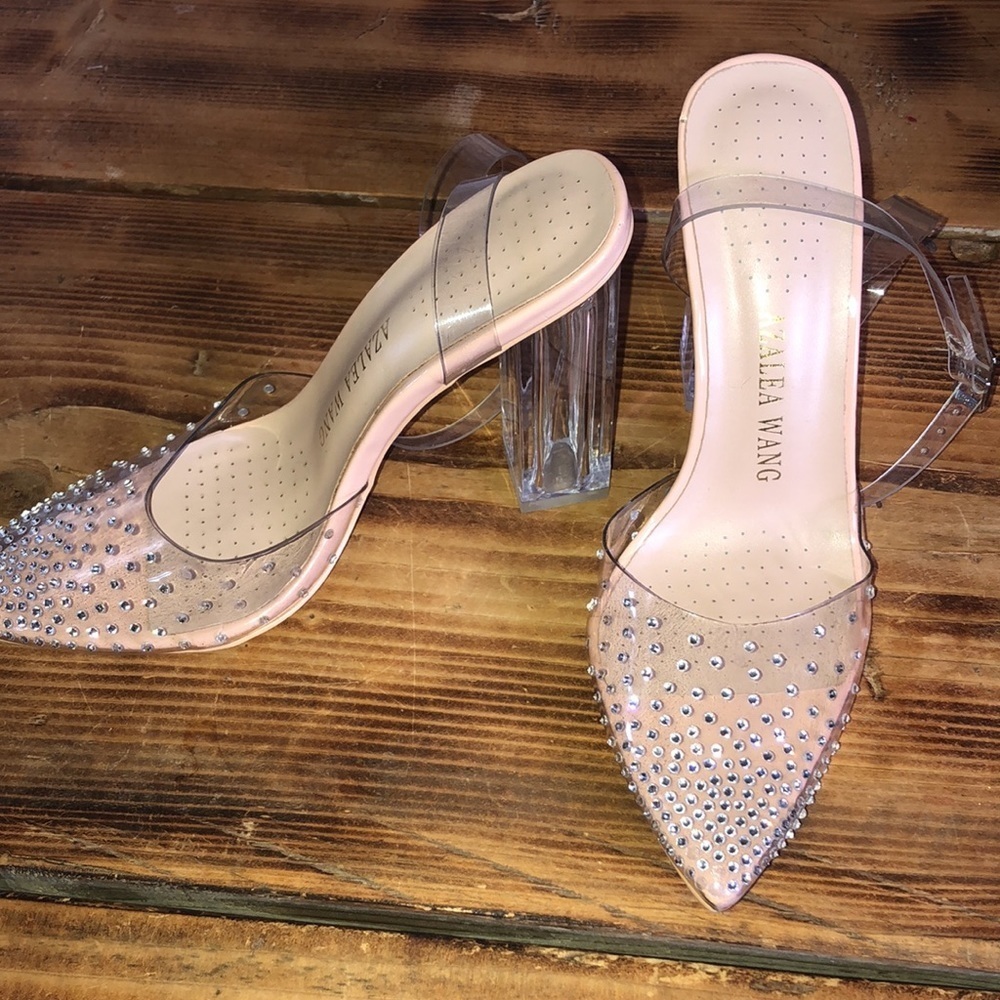 Azalea wang gamma nude PVC heels wedding heels formal wide heels 37 rhin… - Picture 7 of 13